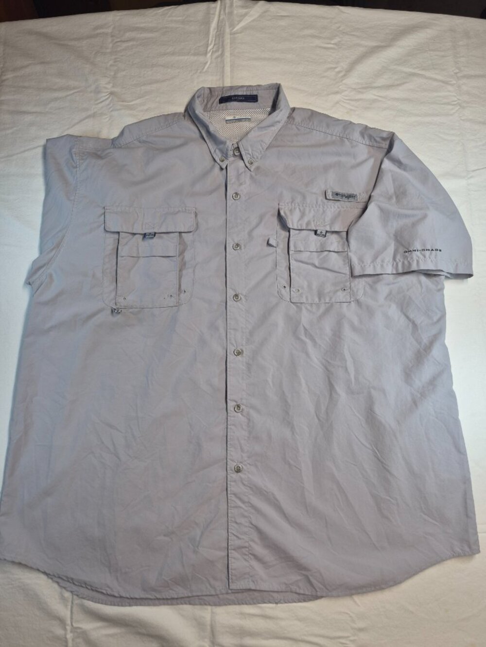 Columbia PFG Bahama 3XT 3XL Tall Omni Shade Fishing Shirt Grey MC16